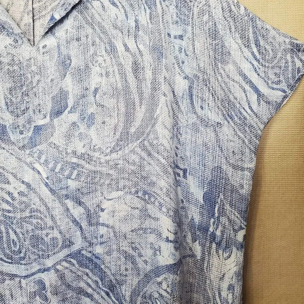 Chico's Printed Split Neck Dolman Sleeve Oversized Lightweight Blouse Size 3(XL) - Picture 2 of 6